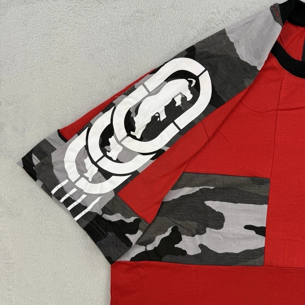 Ecko Unltd Shirt Mens Red Camo Patchwork Graphic‎ T Shirt Streetwear Large - Picture 4 of 9